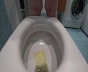 Hidden camera in the toilet at home. Husband wants to spy on mature wife when she pisses. Lots of piss from hairy pussy and asshole close-ups and ASMR. Amateur fetish with chubby milf. from pee from husband