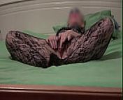Legs wide apart masturbating orgasm stockings from clitorus