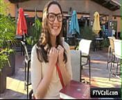 Sexy teen brunette girl Brooke gets naughty and massage her nice natural boobs and pussy in public from public girl boob