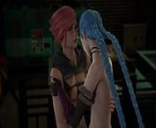 Arcane - Jinx x Vi - Lesbian scissoring and pussy licking from 3d lesbien