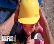 (Kenzie Reeves) Gets A Hard Pounding From A Construction Worker Among The Forklift Pallets For Cash - Mofos from construction workers pissing outdoor