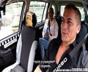 Czech Blonde Rides Taxi Driver in the Backseat from hidden cam in cab