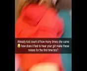 Rough Cuckhold Snapchat sent to cuck while his gf cums on cock many times from male moans