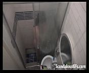 My girl delighting a freshening steam shower from jet boss film naked