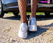 Kati lick her shoes me sweaty fishnet tights shoeplay, dipping sweaty insoles and stinky feet lick her shoes from myhotzpic 180 mir