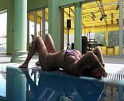 Pornstar Heidi Van Horny swims naked in the pool from sport star nude