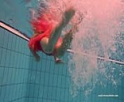 Firm big tits and red dress underwater on Duna Bultihalo from petite russian reveals her firm tits under the bikini
