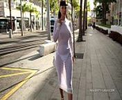 Transparent dress in public from naughty little boy