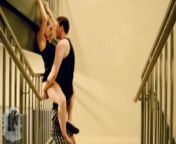 Horny Couple Fucking in the Stairwell from butt crack