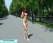 Sweet redhead babe kety naked on public streets from kuyeti