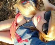 A sunny day & a gorgeous milf sunbathing in the field feeling sexy! from sunny sex video