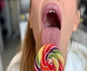 ASMR | Play with lollipop and chewing gum | mouth sounds and magic tongue swirl from chewing gum spit play asmr