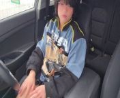 Cute Asian Femboy Masturbates in Car After Getting Fired From Taco Bell from shemale cum public