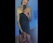 Trans girl shows off in high heels and a short dress without panties - Full Video in OF EMMAINK13 from emmainktrans