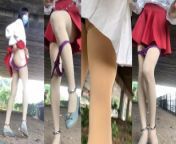 [babapapa85]戴着项圈镣铐的丝袜伪娘在铁轨旁边脱下紫色内裤 from namritha indian girlfriend