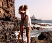 Beautiful Couple in Love Passionately Kissing on a remote island from resma school girl