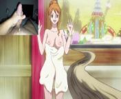 Nami And Nico Robin in the bath uncensored scene of Nami from namp