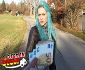 GERMAN SCOUT - GREEN HAIR TEEN TALK TO FUCK AT REAL PICK UP STREET CASTING from gokula indr