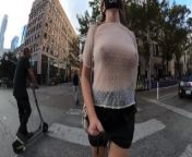 See big boobs bouncing in public wearing see thru sheer top from nicole kait see through