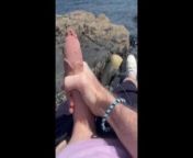 CAUGHT Public coast wank on rocks - Cornwall - beach shore while people walk by from popowwwxxx