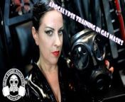 Gas Mask Apocalypse Training - Lady Bellatrix in heavy rubber dystopia pov teaser from numa dungeon heavy breathplay
