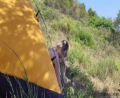 The tourist heard loud moaning and caught couple fucking in the tent. from xxx v c xxx video 18