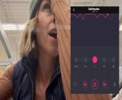 Cumming hard in grocery store with Lush remote controlled vibrator from remote control in office