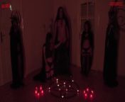 Something very strange happened during a satanic ritual, a candle lit by itself! from horroporn