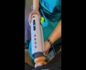 Sperm bank nurse in New York City uses a machine to get my sample! Real nurse is bored! from new york handjob