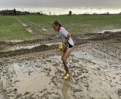 Muddy Football Practise and Strip Tease from muddy girl