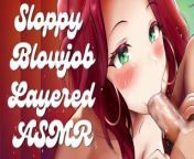 Layered Erotic ASMR Blowjob, Deepthroat and Dirty Talk by a Submissive Slut from sexy teen latina sloppy blowjob and deep throat first thing