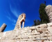 Naked girl at the ancient ruins from ancient greek nude tortures