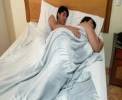 Stepson sharing bed stepmon for trip from pooalexa stuck