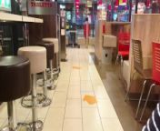 Better than mayonnaise - Bitch gives risky public Handjob in Fast Food Restaurant from restaurant