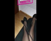 WHEN WILL YOU COME? I AM WAITING FOR YOU. I WANT TO HAVE YOU. MISTRESS ANNETTE IN BLACK PANTYHOSE from beke cosplay teasing in black and white lingerie mp4