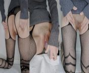 College girl masturbates with dildo in sexy fishnet stockings and cums |Japanese uncensored from 女搜查官
