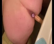 PAWGw buttplug from emjay lynn riding a dildo in her ass and dirty talking sweetly to you