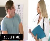 ADULT TIME - Naughty Doctor Emma Hix Sucks Her Patient's Cock After Catching Him Jerking Off! from popatlal babi