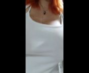 Big bouncing boobs in white shirt from white shirts