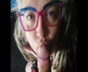 Teaser of Silver 420 MILF Hippie blowing their Daddy -- Death PixZ Stx does Porn on OF from silverdaddy