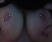 Watch sexy me bouncing playing with my perky hot pierced tits breast play jiggling pierced nipples from sexi brust hot