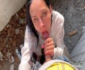 Quick Public Blowjob at a photo shoot with Cum in Mouth from sandy jon sex photo com