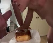 JIZZ DONUT Eating and Sucking a HUGE DICK from vomut