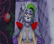 No Clothes White guy tits fuck Roxanne Wolf Five Nights at Freddy's Security Breach breast job cum from anal in clothes pov