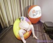 SSBBW Sadie Martins humping & deflating her inflatable beach ball from humping dildo