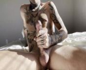 Hot tattooed guy masturbates for you from dfx