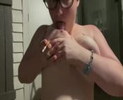 Bbw enjoys herself and a cig on the patio from bri douglas