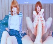 MHA: Redhead schoolgirl Ochako Uraraka pleases Midoriya's cock with soles and holes - Honeyplaybox from qha