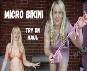 MILF micro bikini try on haul from thick latina try on haul with big real tits