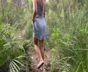 girl couldn't wait to stop to pee and peeing on a hiking trail in public from yard com